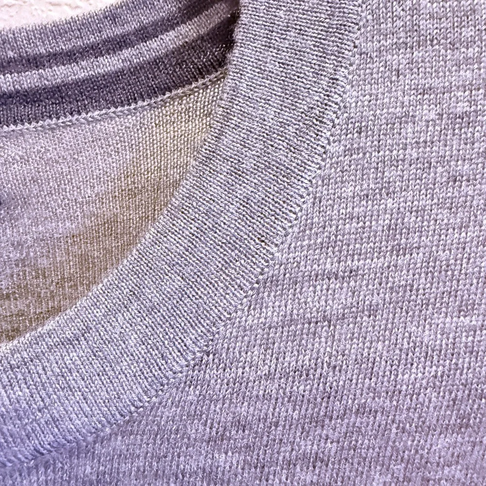 Banana Republic Men's Heather Gray Blokecore Merino Wool Crewneck Sweater sz L